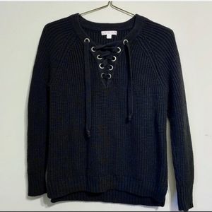 Black knitted sweater tie